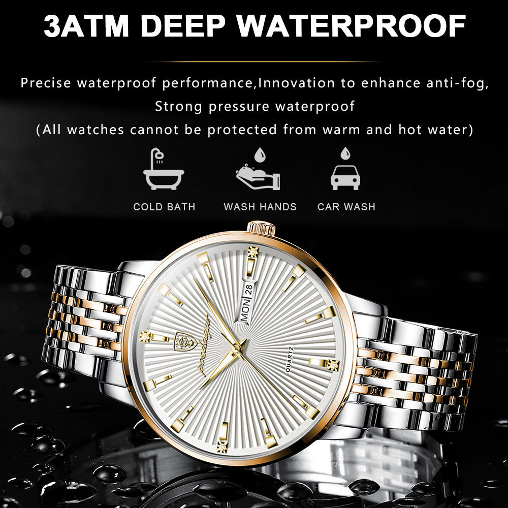 Fashion Luxury Men Waterproof Luminous Date & Week Quartz Wrist Watch