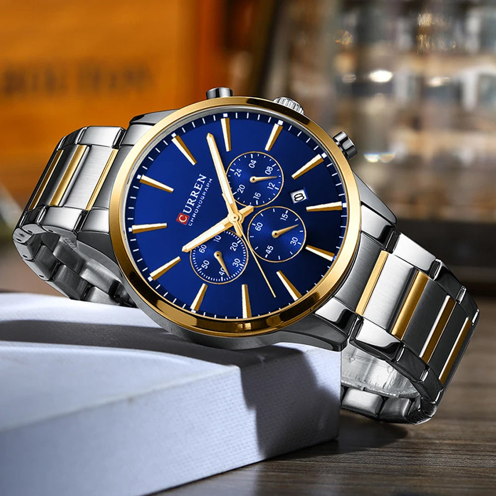 Curren Watches Men Top Brand Luxury Casual Sport Men's Watch Stainless Steel Business Man Clock Fashion Chronograph Wristwatch